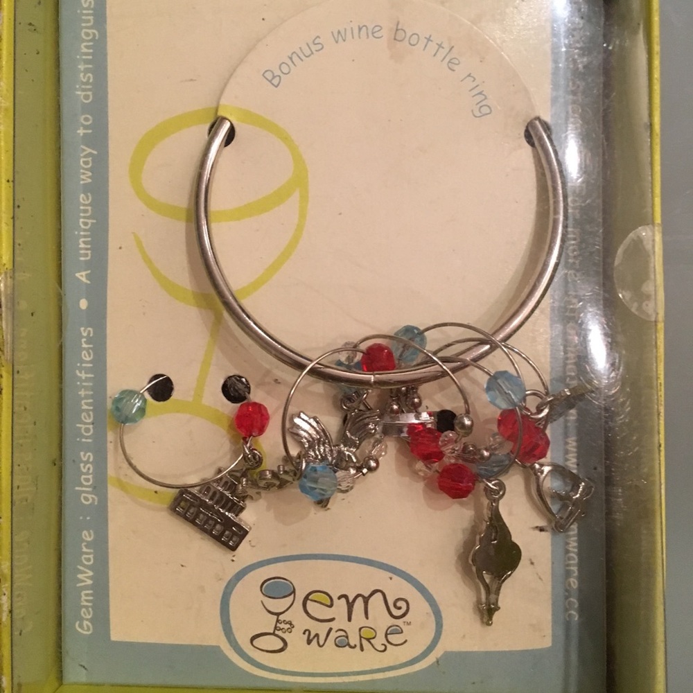 Brand new in box wine glass marker charms
